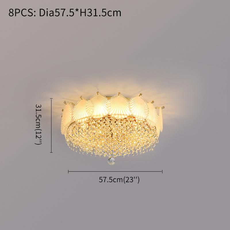 Luxury Creative Ceiling Light Crystal Glass Living Room Lotus Lamp (WH-CA-71)