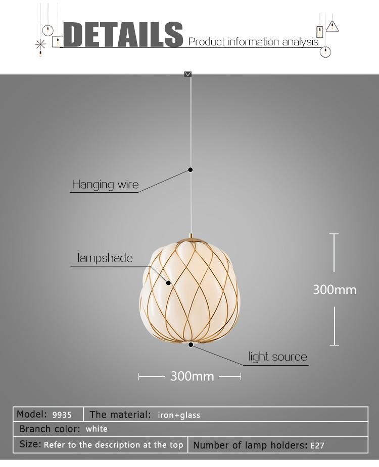 Bedroom White Table Lamp Pendant Light for Home Decoration