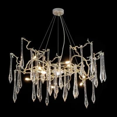 2022 Flower Lights Lighting Chandeliers and Lamps Pendant Luxury Light Modern Glass Long Crystal Chandelier