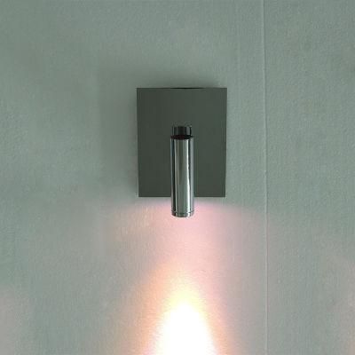 Brushed Nickel Lamp Shade and Metal Wall Plate Wall Lamp.
