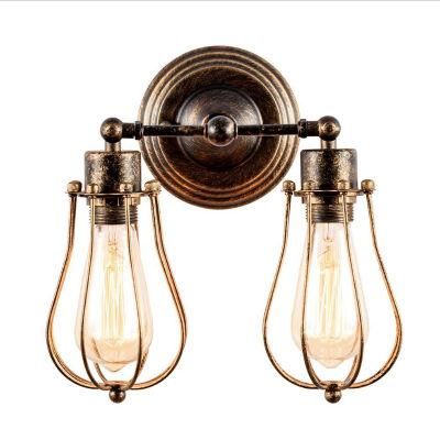 Amazon Hot Sale Simple Personality Wrought Iron Retro Loft Industrial Wall Lamps