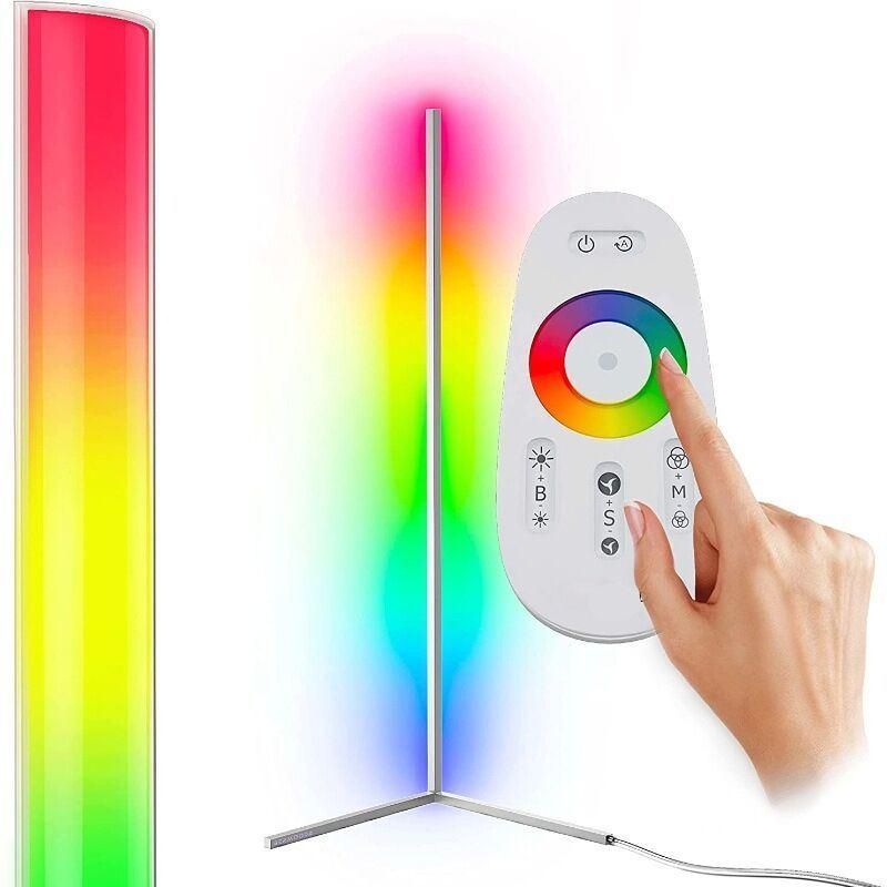 Tube Light New Design Black RGB Remote Control LED Corner Floor Lamp