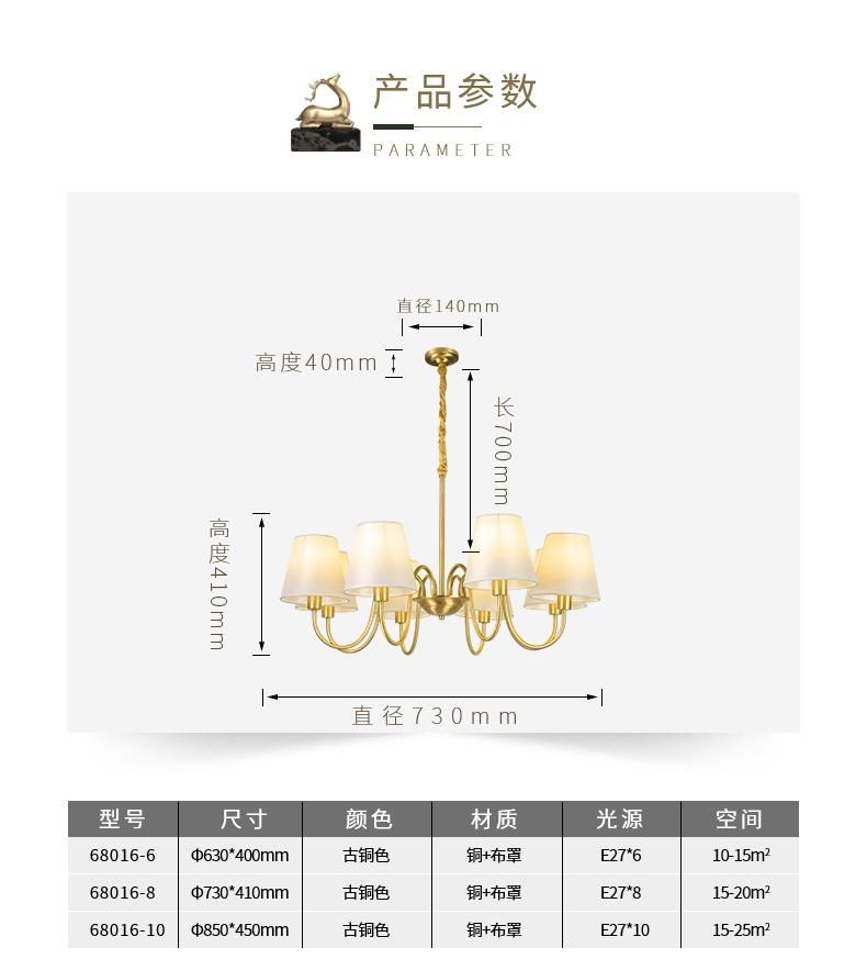 Dining Room High Ceiling Hanging Light Restaurant K9 Copper Large Modern Pendant Droplight for Living Room