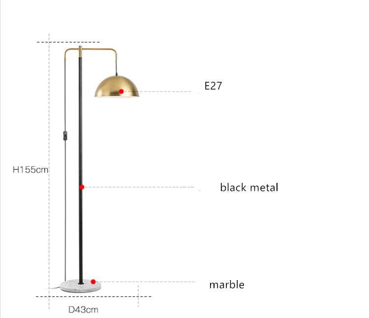 Modern Marble Floor Lamp Creative Iron Floor Lamp for Living Room Decor Light Home Night Table Lamp (WH-MFL-64)