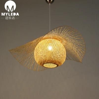 Chinese Style Metal Bamboo Cage Iron Pendant Lamp