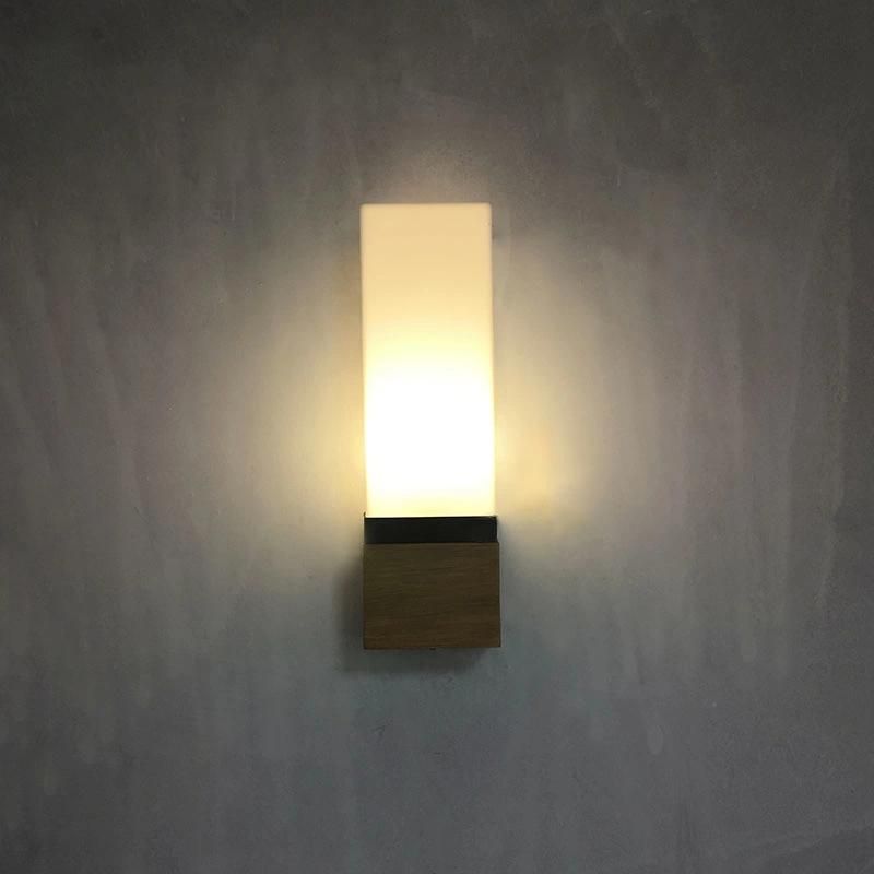 Simplicity White Square Frosted Acrylic Shade Wall Lamp Lights for Living Room