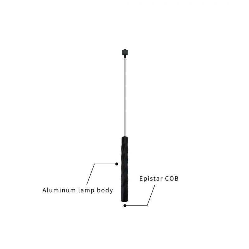 Modern LED Pendant Lamp Black Aluminum Long Tube Hanging Lamp with Brand LED Chip and Driver for Decoration Indoor Ceiling Light