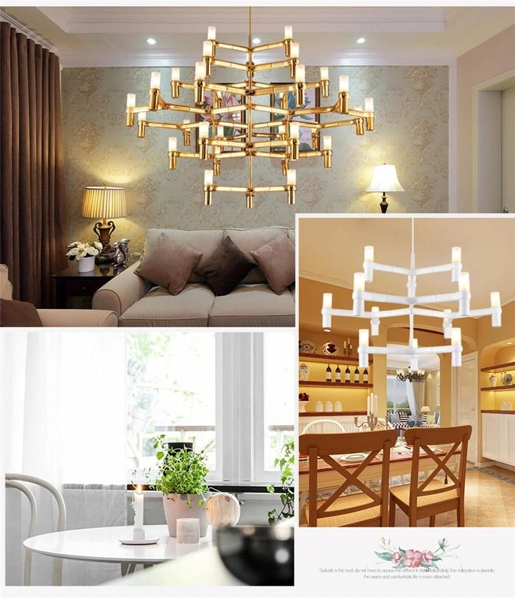 Golden Black White Big Chandelier for Hotel Lobby