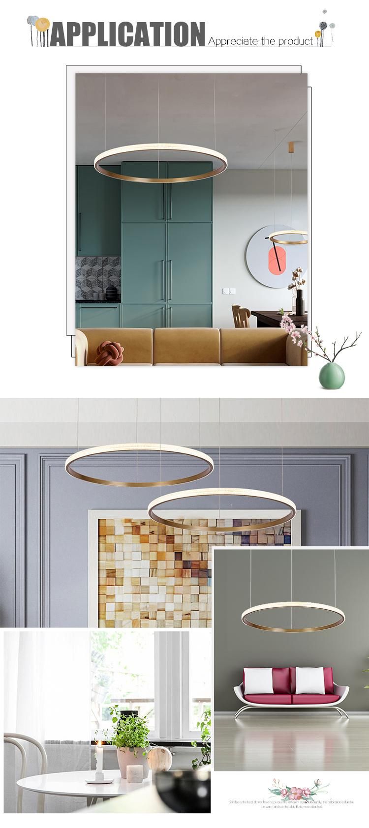 Vintage Luxury Ceiling Aluminum Acrylic Brass LED Pendant Light