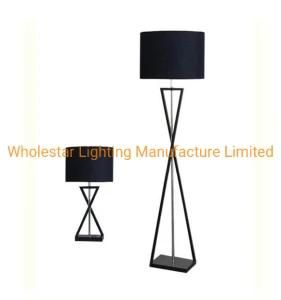Metal Table Lamp and Floor Lamp with Fabric Shade (WH-2208)