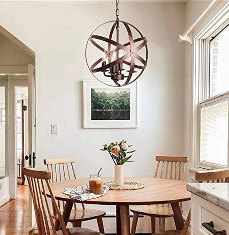 Amazon Ball Chandelier Pendant Light Restaurant Dining Room Bar Modern Simple Metal Steel Lamp