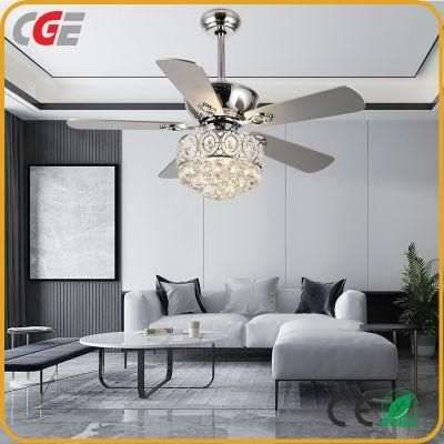 New Design Hotel Home Decorative Round LED Ceiling Pendant Fan Lights Luxury Hanging Crystal Chandelier