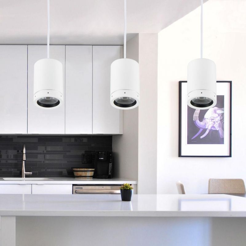 Modern White Black Minimalist Ring Chandelier Ceiling Light Modern Hanging LED Pendant Light for Hotel Kitchen Restaurant