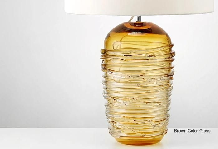 Design Contemporary Smoke Crystal Glass Desk Table Lamp Light for Hotel Project