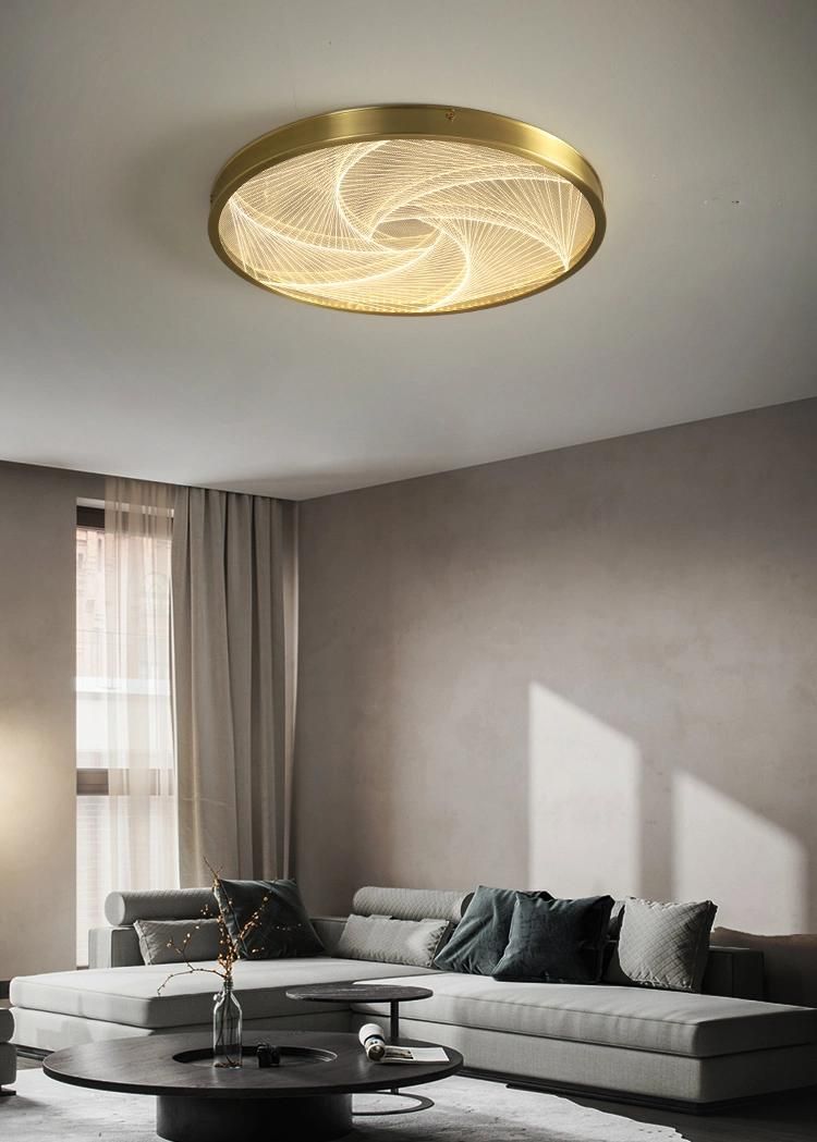 Golden LED Ceiling Light Modern Style Bedroom Ceiling Lamp
