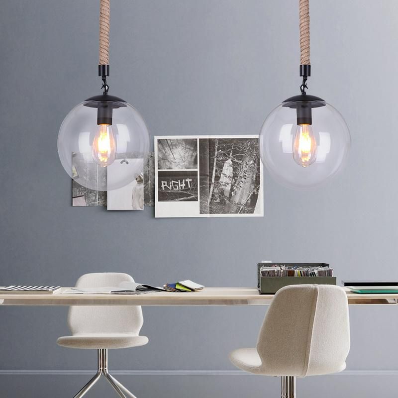 Iron Hemp Rope Pendant Lamp Creative Bar Cafe Balcony Industrial Hanging Lamp (WH-VP-51)