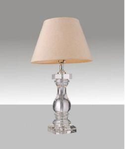 Phine 90086 Clear Crystal Table Lamp with Fabric Shade