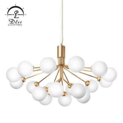 Contemporary Unique Design Creative Iron Glass Living Room Modern E27 Pendant Light