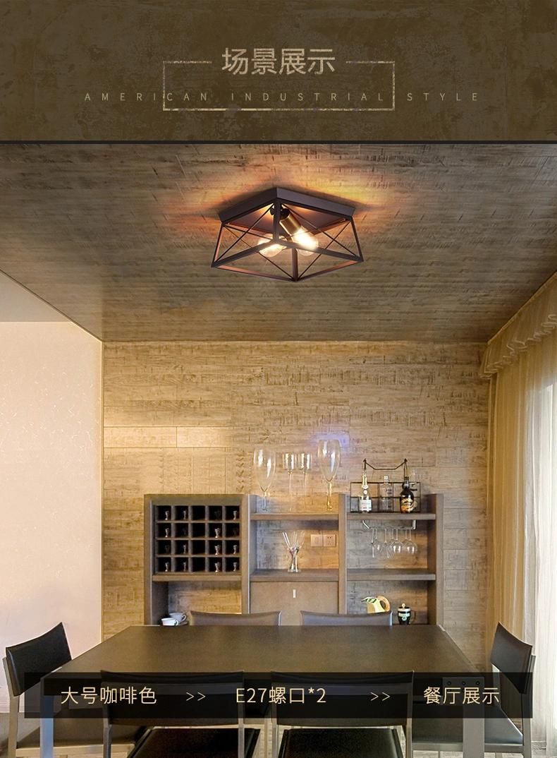 American Retro Industrial Ceiling Lamp Farmhouse Hallway Black Ceiling Lights (WH-LA-34)