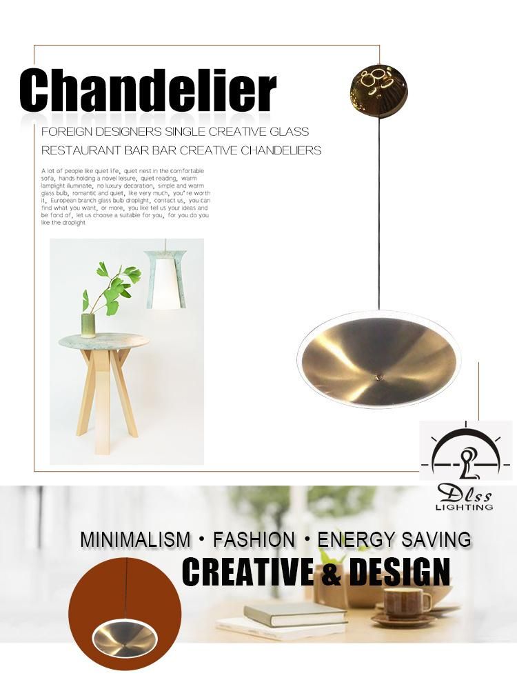 Dlss Designer Gold Stainless Steel Acrlyic Round Flat Pendant Light