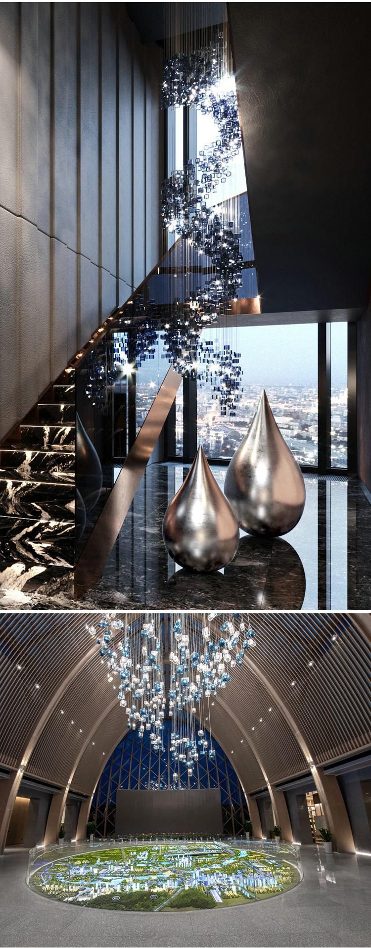 Decorative Dining Room Villa Living Room Pendant Lights Custom Projects Stone Chandelier