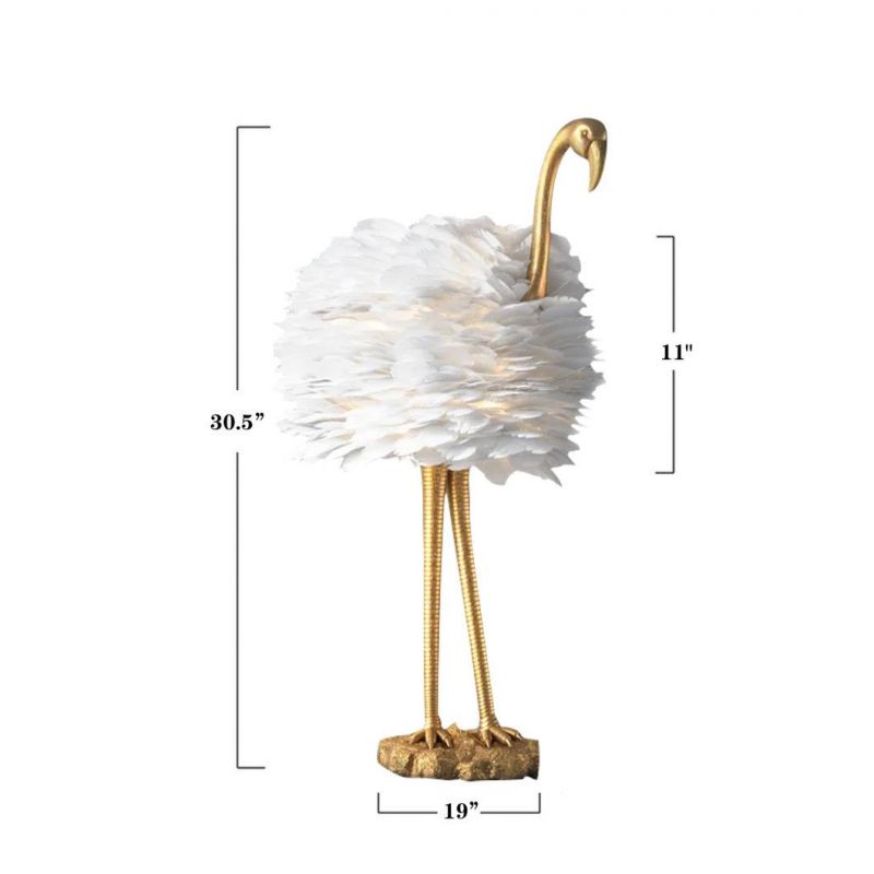Feather Table Lamp Bedroom Bedside Lamp Nordic Ins American Simple Warm Romantic Girl Net Red Living Room Table Lamp Floor Lamp