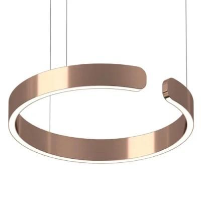 Luxury Gold Ring Pendant Light LED Suspension Plume Lamp Modern Replica Design Home Decor Lighting Circle LED Hanglamp Luminaire