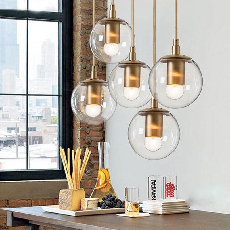 Nordic Gold Magic Beans Pendant Lamps Klaes Minimalist Bowl Shaped Classy Glass Pendant Light (WH-AP-319)