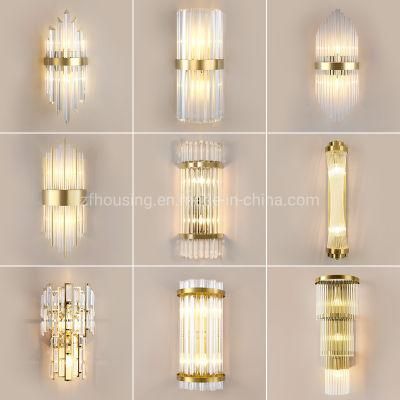 Modern Luxury Golden or Brass Wall Sconces LED Crystal Wall Lamp Wall Lights for Hotel Living Room