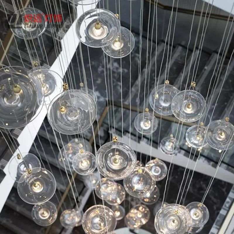 Nordic Chandelier Restaurant Lighting Bedside Hotel Ripple Glass Decorative Lamps