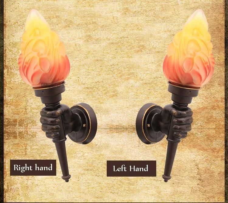 Garden Yard Porch Living Room Bedroom Corridor Wall Sconces Restaurant Cafe Creative Torch Hand Wall Lamp (WH-VR-52)