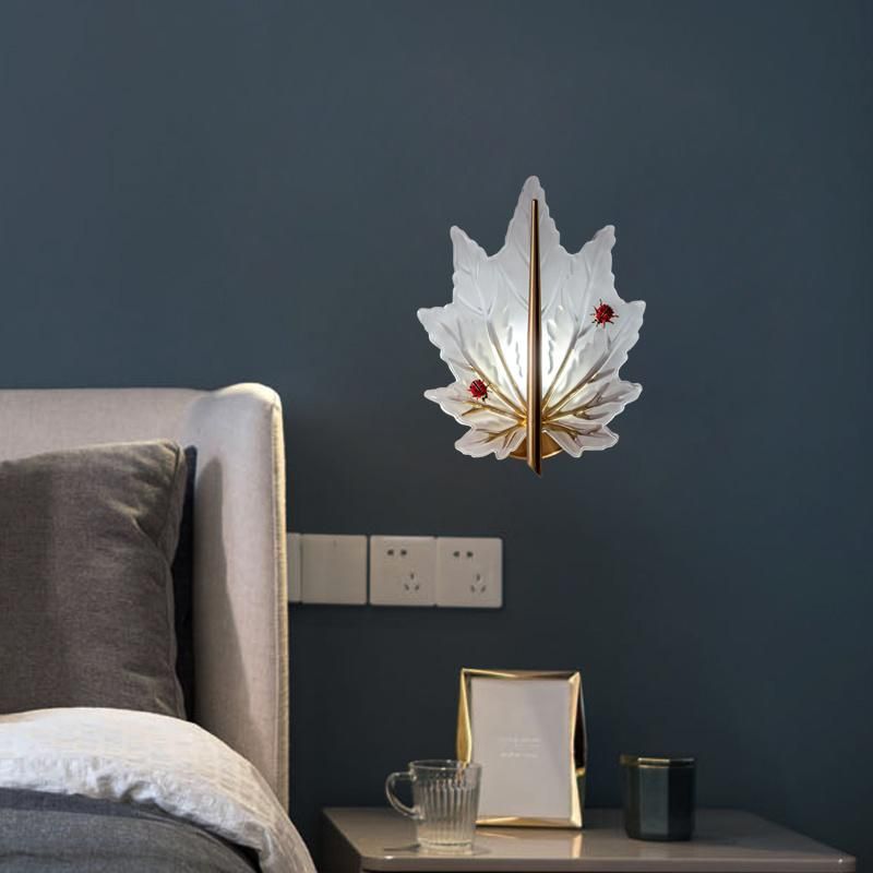 Nordic Modern Decorative Maple Leaf Design Glass LED Wall Lamp