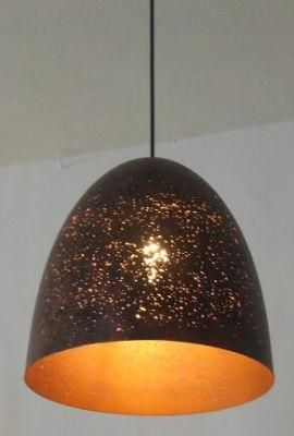 E27 Black Gold Carved Metal Pendant Light (P-170405)