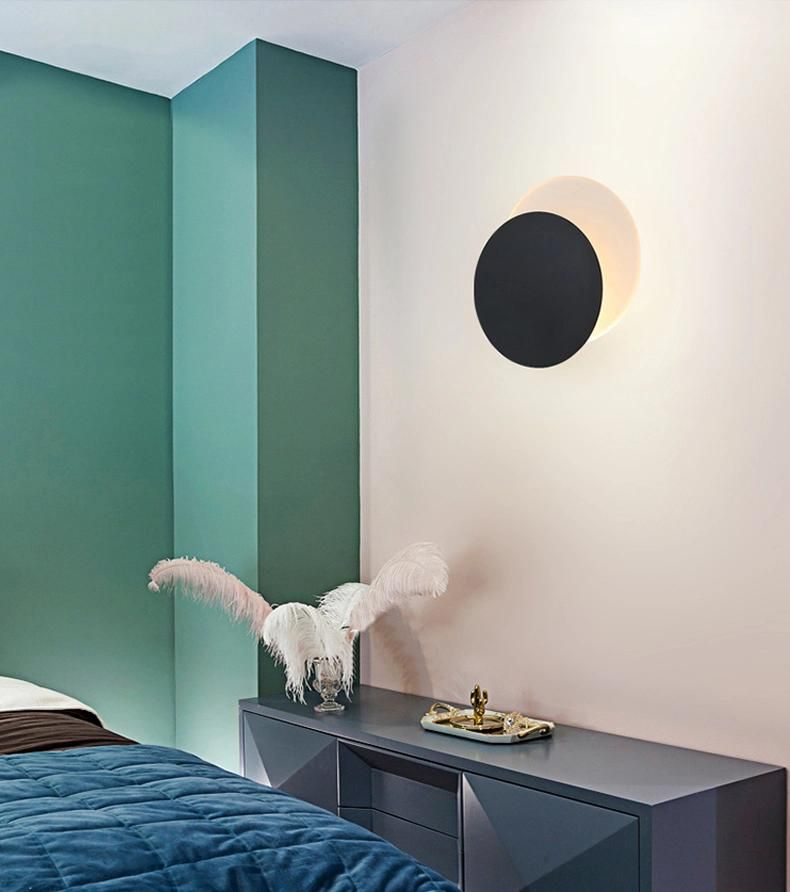 Modern Round Bedroom Indoor Lunar Eclipse LED Wall Light