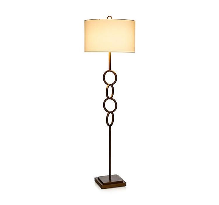 Home Bedside with off- White Fabric Shade Modern Farmhouse Floor Lamp