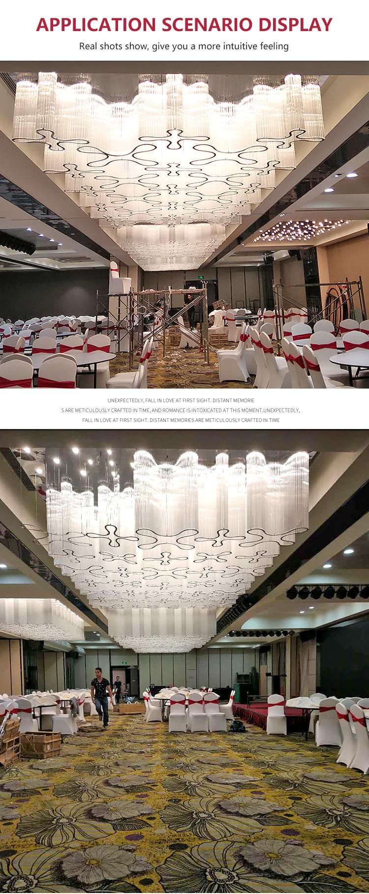 White Flower Shape Luxury Modern Stair Hotel Banquet Hall Huge Project Custom Chandelier Lamp