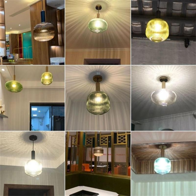 Modern Restaurant Colored Glass Chandelier Bar Bedroom Creative Kitchen Hanging Lamps Dining Room Lights Suspension Luminaire
