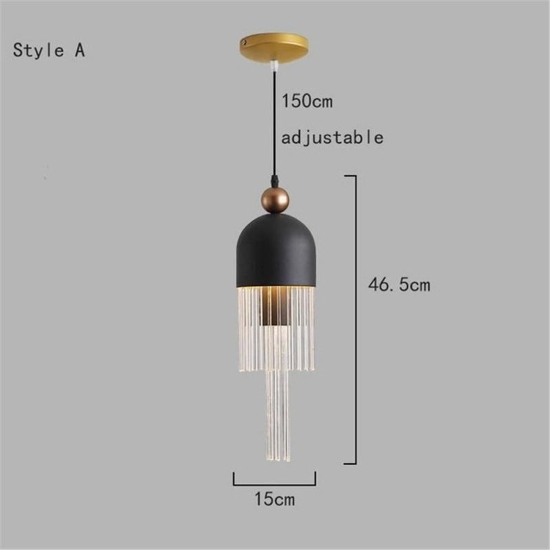 LED Glass Tassels Pendant Lights Modern Romantic Restaurant Kitchen Pendant Lamp Luminaire Suspension Dining Room Lights