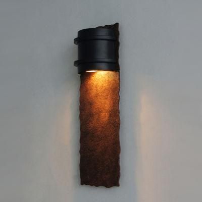 &#160; Rust Bronze Painted Metal Base and Black Metal Frame Wall Lamp.