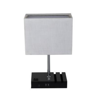 Fast Charging USB Ports Dimmable Phone Stand LED Table Lamp