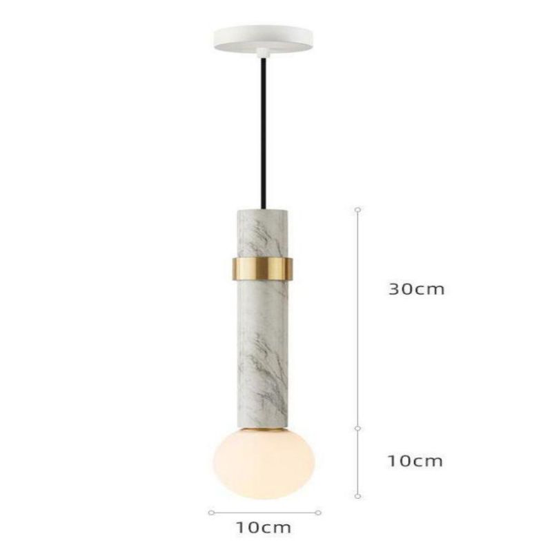 Modern Simple Metal Decorative LED Hanging Lights Nordic Marble Pendant Light for Living Room Bar Bedside