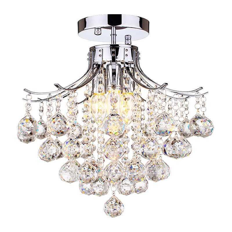 Modern Crystal Semi Flush Ceiling Lights Fixtures Indoor Home Light Fixturs (WH-CA-30)
