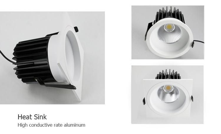 LED Square Ceiling Spotlights Recessed COB LED Lights Downlight