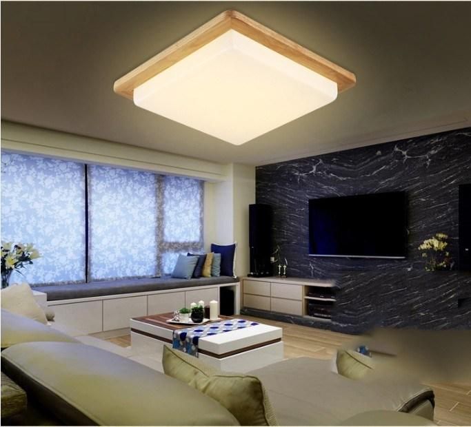 Nordic Wood Square LED ceiling Lights Wood Color Modern Minimalist Chinese Ceiling Lights (WH-WA-33)