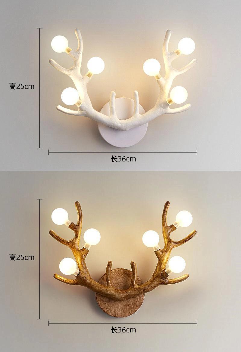 Antler Wall Lamp Northern European Living Room TV Background Wall Bedside Personality Creative Antler Wall Lamp Branch Lamp