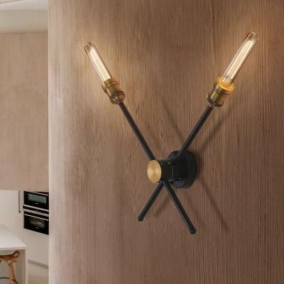 Industrial Wall Light Retro Iron Branch Bar Creative Corridor Staircase Rotating Wall Lamp