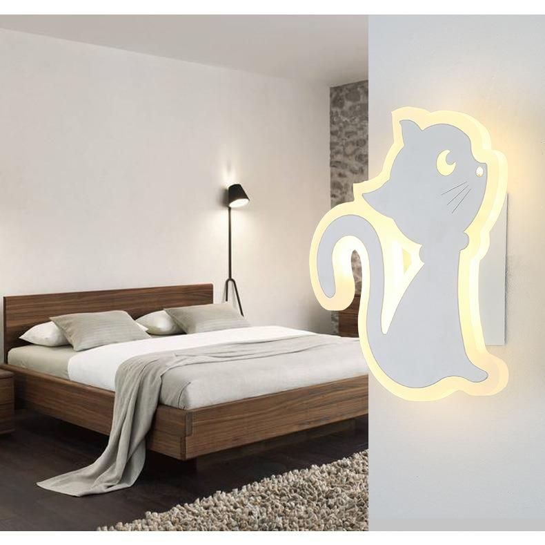 Simple Modern Bedroom Bedside LED Wall Lamp Creative Aisle Lamp Cat Wall Lamp (WH-OR-43)