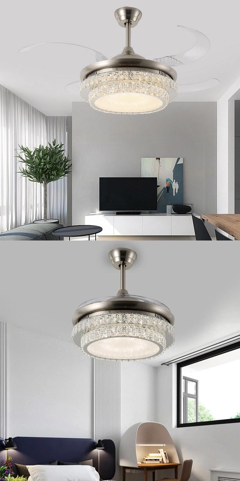 Energy Saving Indoor Lighting LED Ceiling Fan Lamp Modern Decorative Chandelier Ceiling Fan with Light