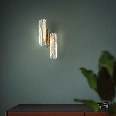 Nordic Gold Acrylic LED Wall Lamp Bedroom Bedside Aisle Post Modern Wall Lighting (WH-OR-117)