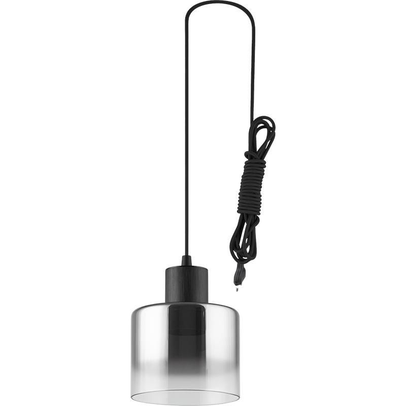 Nordic Modern Simple Light Luxury Bedroom Gradient Smoke Glass Dia15 Headboard Small Adjustable Chandelier Restaurant Pendel Ceiling Lamp